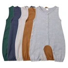 Хлопковый Летний комбинезон для новорожденных мальчиков и девочек, комбинезон, одежда для малышей, детские комбинезоны без рукавов, наряды, комбинезон, костюм от солнца, топы