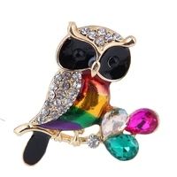 fashionable metal drop oil owl style womens brooch