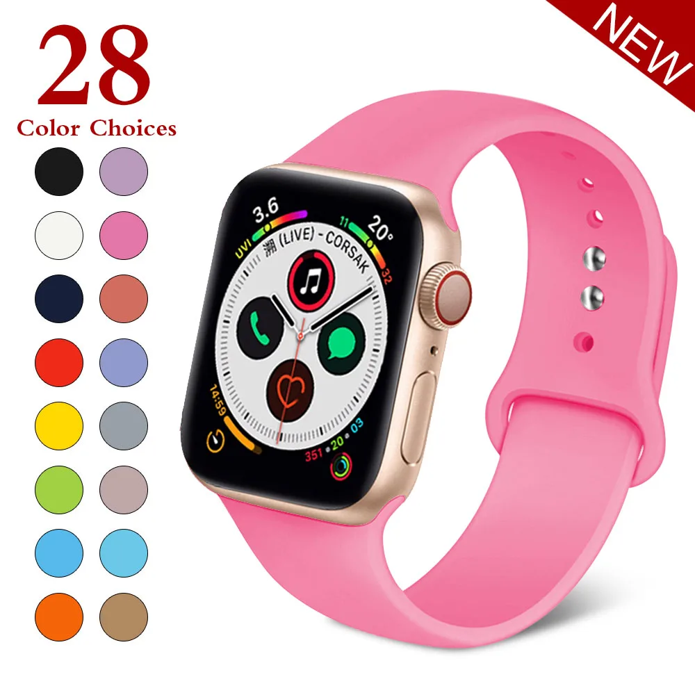 Спортивный мягкий силиконовый сменный ремешок 38 мм от mu sen для Apple Watch версии 1, 2, ремешок 42 мм на запястье, ремешок для iWatch Sport - Цвет ремешка: Pink