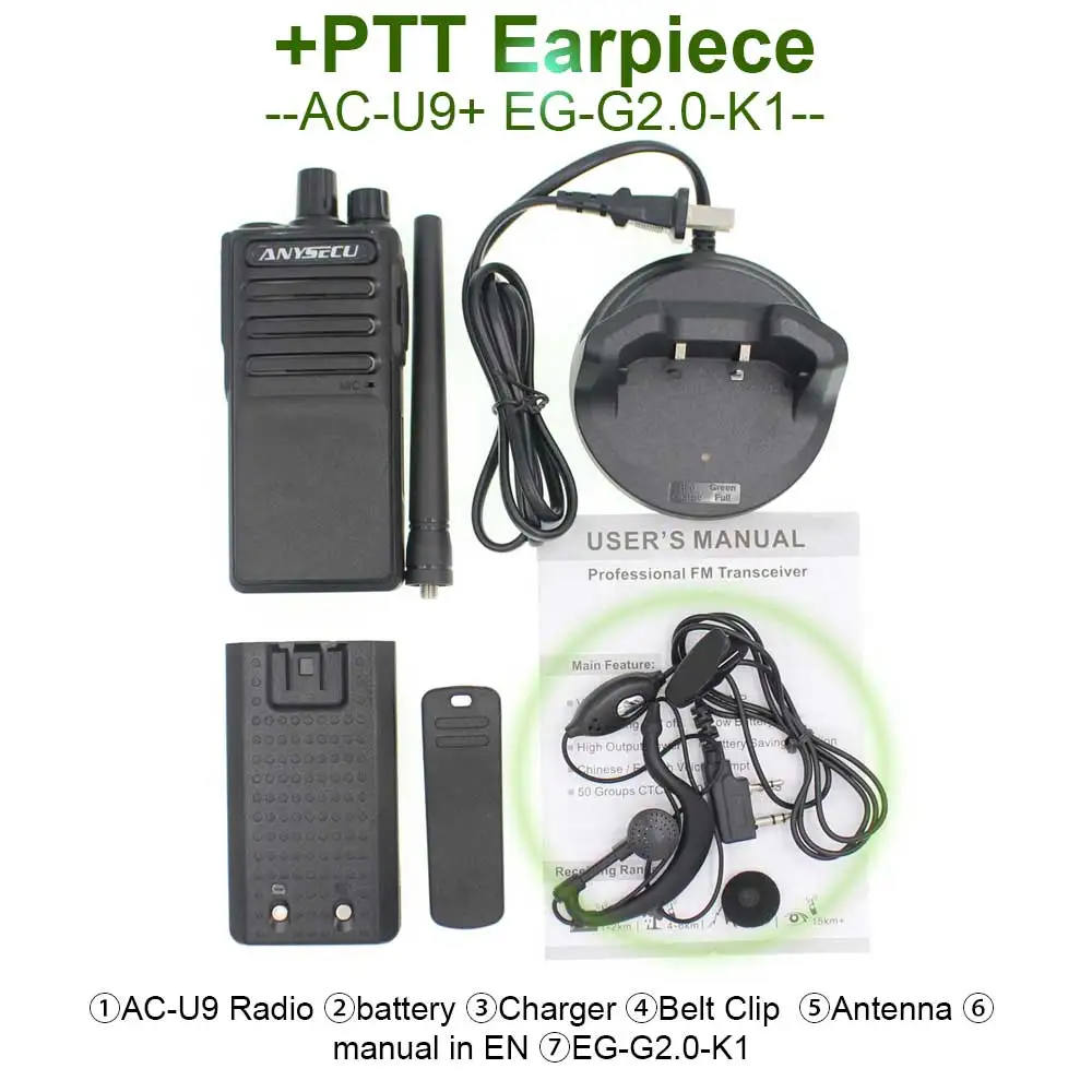 Двухстороннее радио-телефон на дальние расстояния иди и болтай walkie talkie “иди и ANYSECU AC-U9 UHF400-470 Беспроводной переговорное устройство аналоговый 16CH скремблер двухстороннее радио - Цвет: Синий