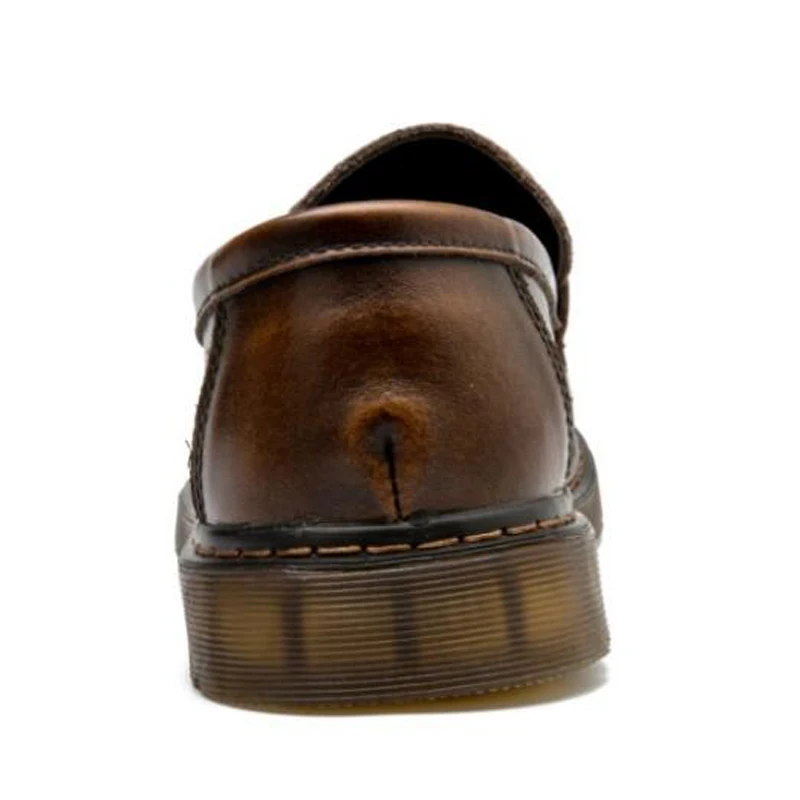 Mens Loafers Genuine Leather Round Toe Slip On Comfortable Men Casual Shoes H35 | Обувь