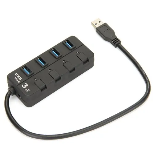 Mini 4 Порты USB 3 0 внешний концентратор с включения/выключения для портативных ПК |