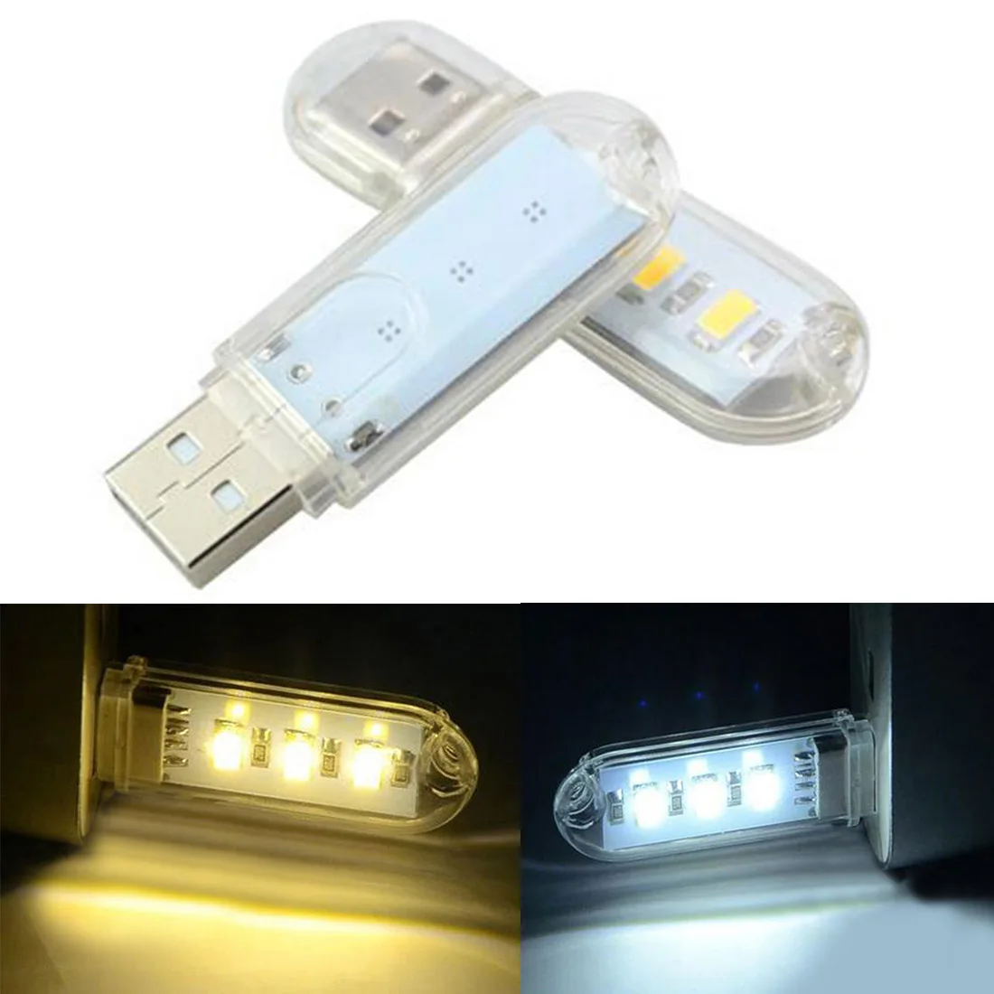 1 шт. Мини Портативный USB светодиодный светильник для книг 3 светодиода DC 5 В