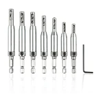 Высококачественные Самоцентрирующиеся сверла из быстрорежущей стали 7 шт., набор сверл по центру для дверного шкафа, деревообработки, отверстие, шестигранное сверло, позиционирование