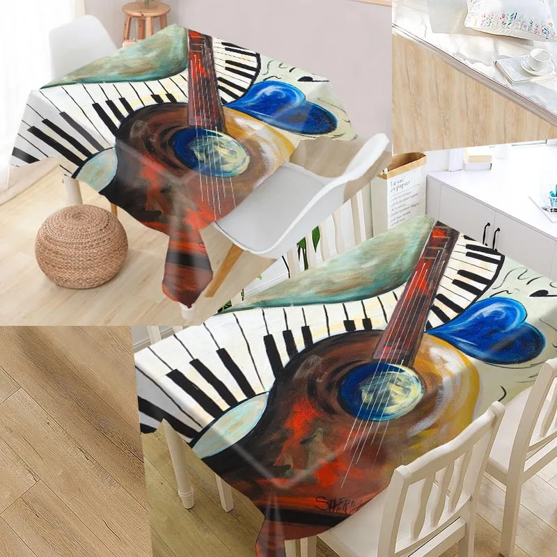 

Новое поступление, скатерть под заказ для гитарного стола, водонепроницаемая прямоугольная скатерть из ткани Оксфорд, скатерть для домашне...