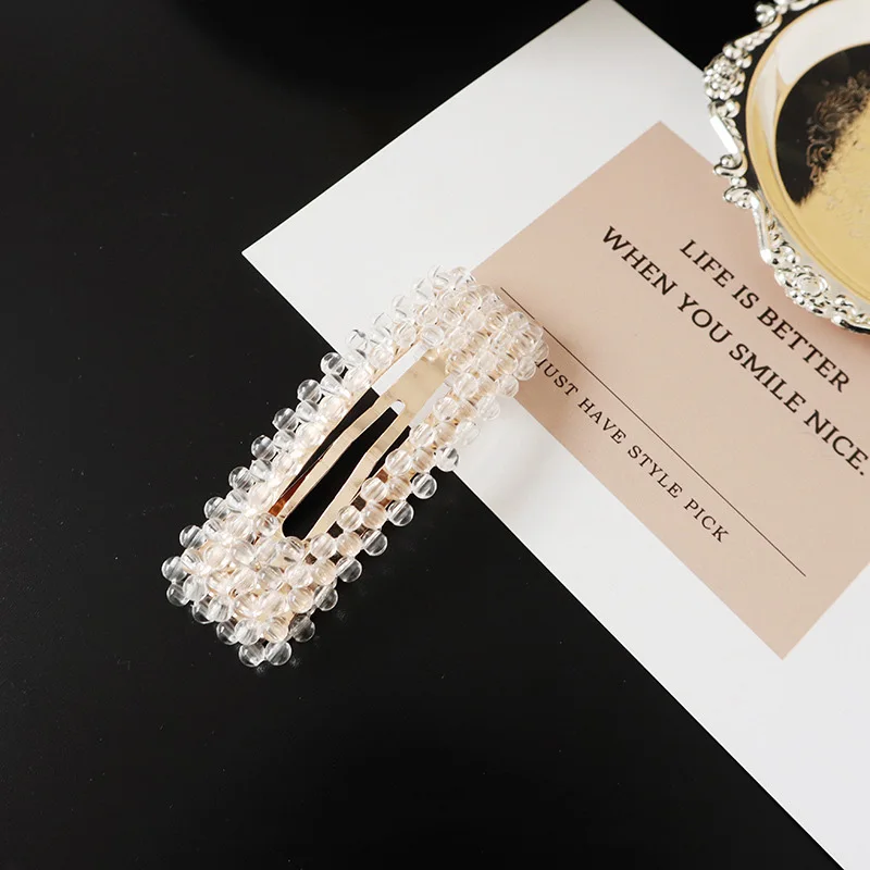 

1PCS Korea Fashion Crystal Hairpins Geometric Rectangle Waterdrop Hairclips Hollow Metal Hair Clips Women Hair Accessories