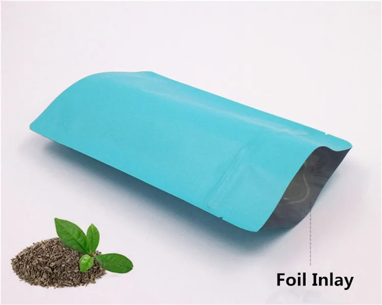 50pcs Stand up Matt Blue Aluminum Foil Food Ziplock Bag Doypack Coffee Tea Package Fidget Spinner Toys | Дом и сад