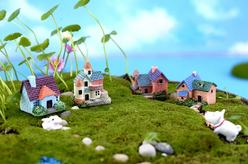 Миниатюрный каменный дом для самостоятельной сборки 4 шт./лот миниатюрный пейзаж