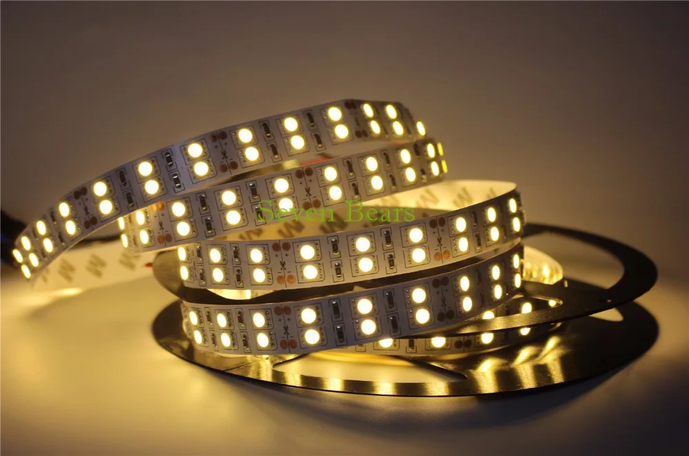 Светодиодная лента 5050 120 LED/m DC12V гибкая светодиодная двухрядная 5 м/лот