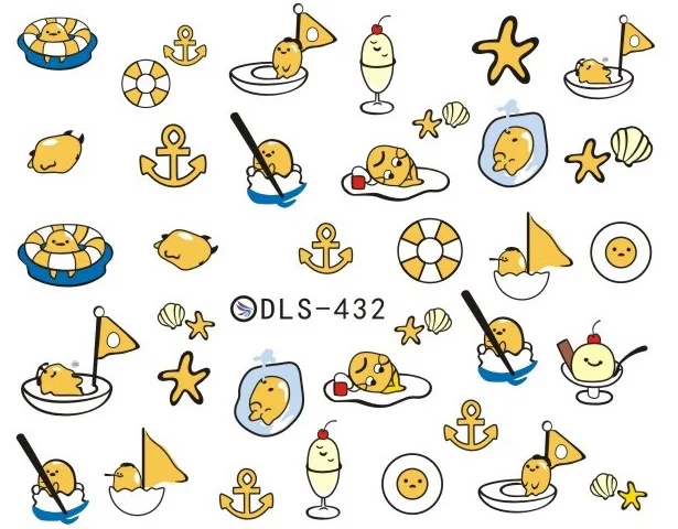 DLS432 DLS421-439, модные наклейки для ногтей, маленькая водная переводная фольга, наклейки для ногтей, Мультяшные, Харадзюку, Рождественская лиса, лягушка, наклейка, украшение для ногтей - Цвет: DLS432
