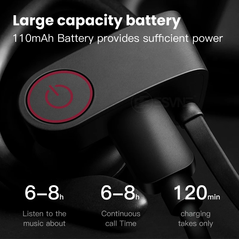 Esvne Спортивные Bluetooth наушники с микрофоном активным шумоподавлением