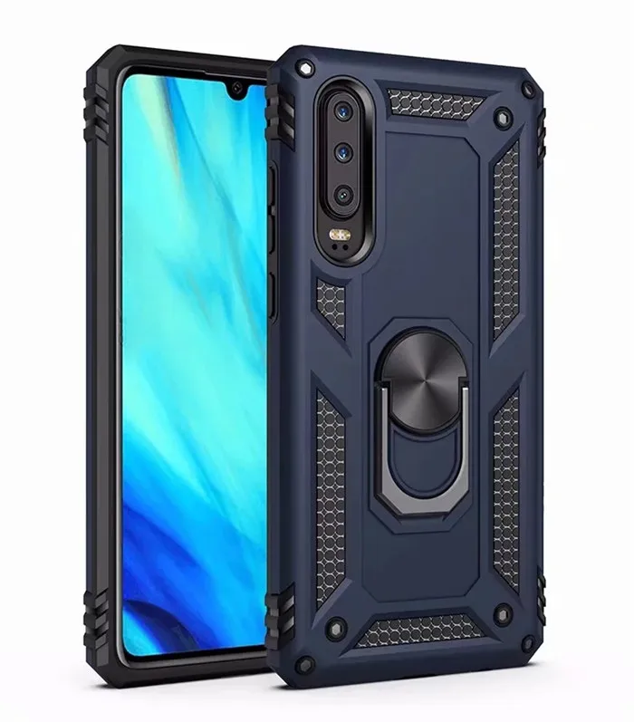 Чехол для huawei P30 Pro, автомобильный держатель, магнитный кронштейн, кольцо на палец, чехол для huawei P30 Lite P30, противоударный чехол на заднюю панель - Цвет: Navy