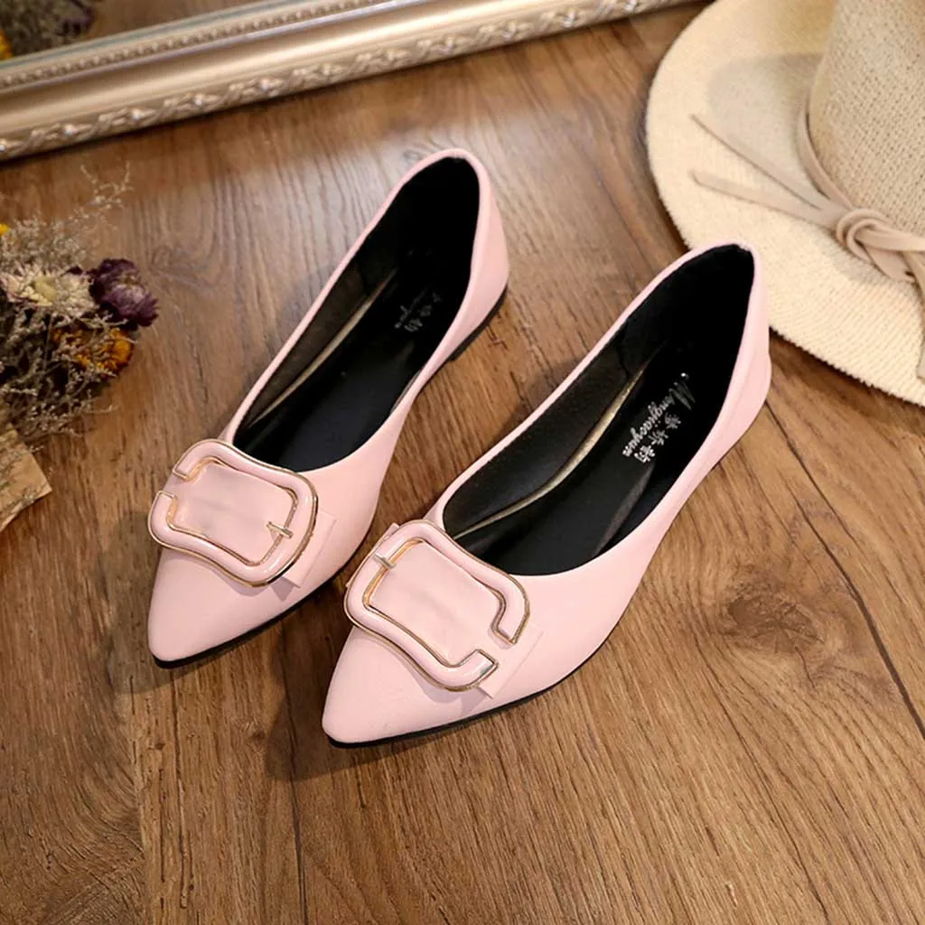 Chaussures femme Женские однотонные повседневные лоферы с острым носком и