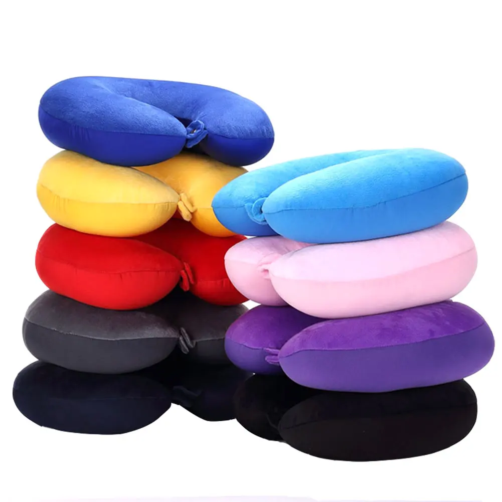 Hot U Shaped Travel Pillow Particles Neck Car Plane Pillows Soft Cushion Home Outdoor Textile LFD