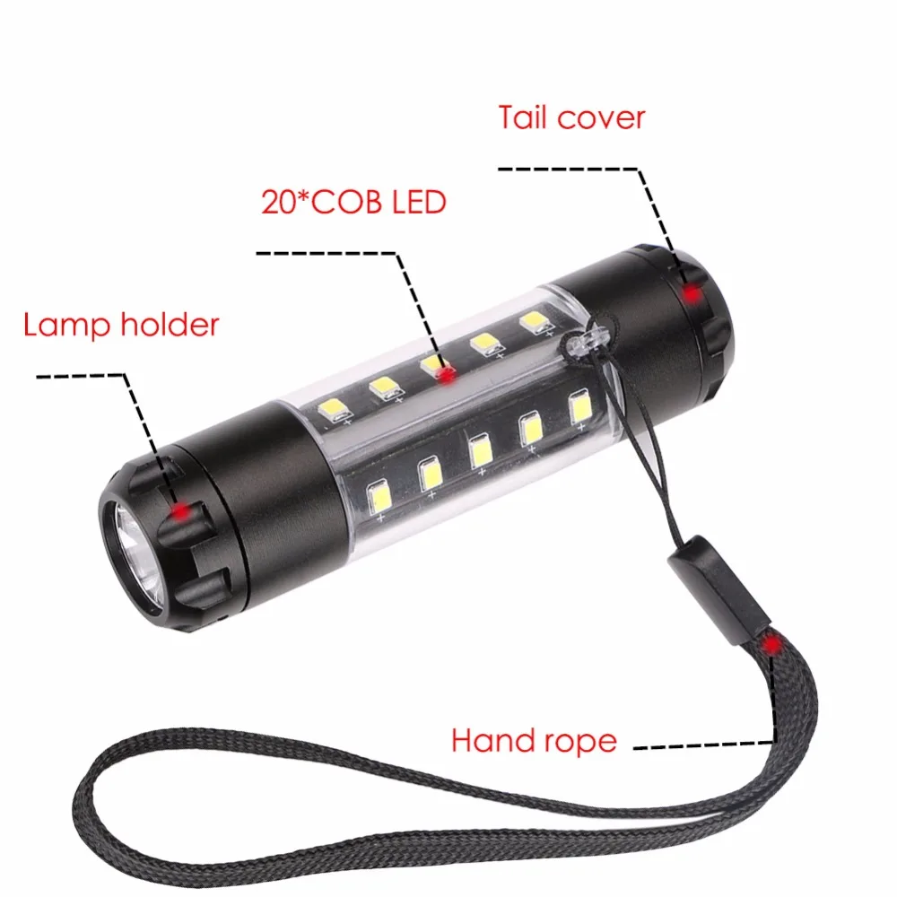 Портативный 1* XPE светодиодный+ 20* SMD COB светодиодный мини-вспышка светильник фонарь высокой яркости 3800 люмен 6 Режим светильник фонарь e Linterna AA 14500