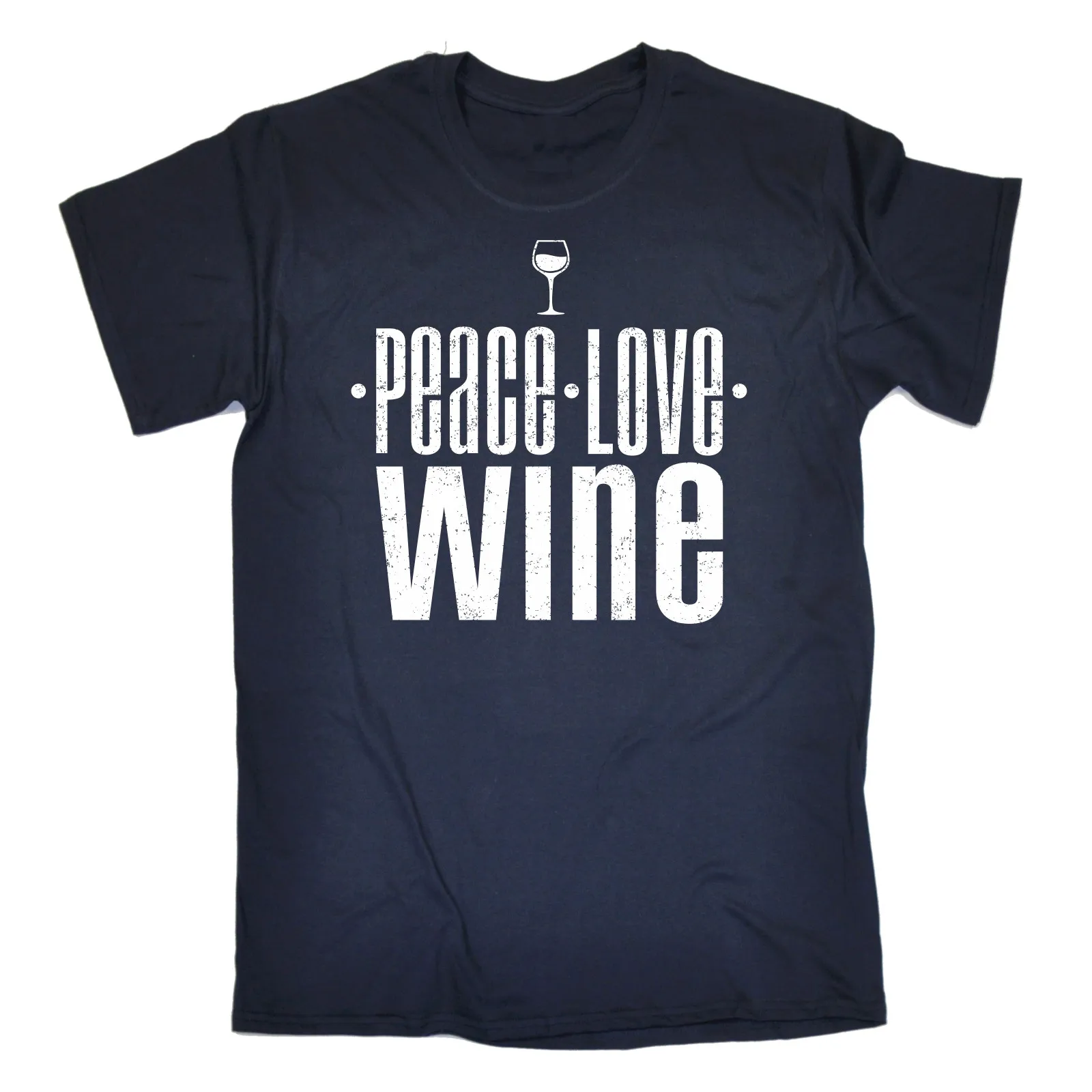Футболка с надписью PEACE LOVE WINE вечерние футболки для питья вина паба забавный