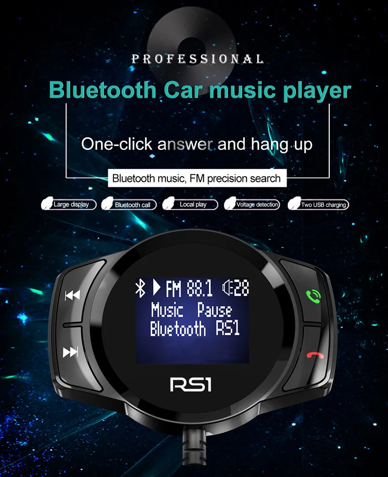 JaJaBor fm-передатчик беспроводной стерео A2DP MP3 музыкальный плеер Bluetooth автомобильный комплект Беспроводное зарядное устройство дисплей напряжения