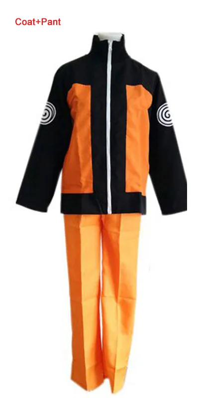 Coat ADD Pant Полный комплект Наруто Узумаки Наруто карнавальный костюм Ураганные Хроники Наруто Узумаки 2-й наряд униформы набор с повязкой на голову костюм на Хэллоуин - Цвет: Coat ADD Pant