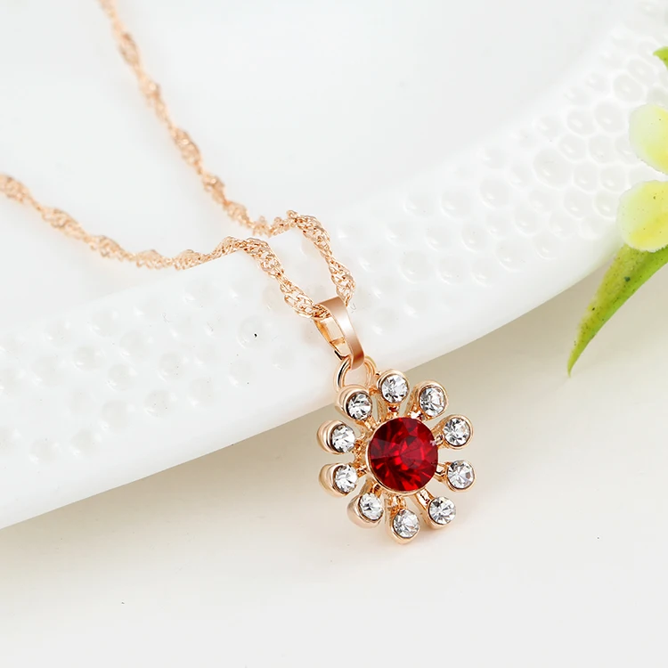 Романтические очаровательные Хрустальные Серьги в виде цветка ожерелье кольцо