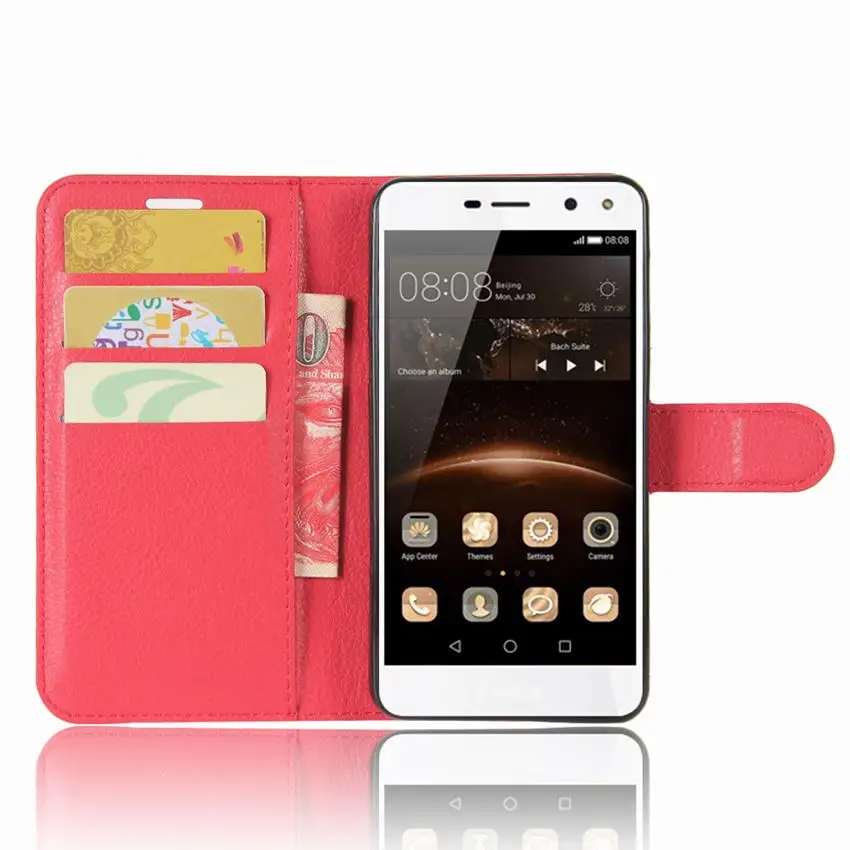Для Huawei Y5 2017 чехол кожаный бумажник силиконовый флип для Y6 задняя крышка