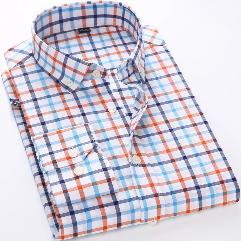 Новинка весны 2017 года Для мужчин Повседневная рубашка Slim Fit Рубашки в клетку с