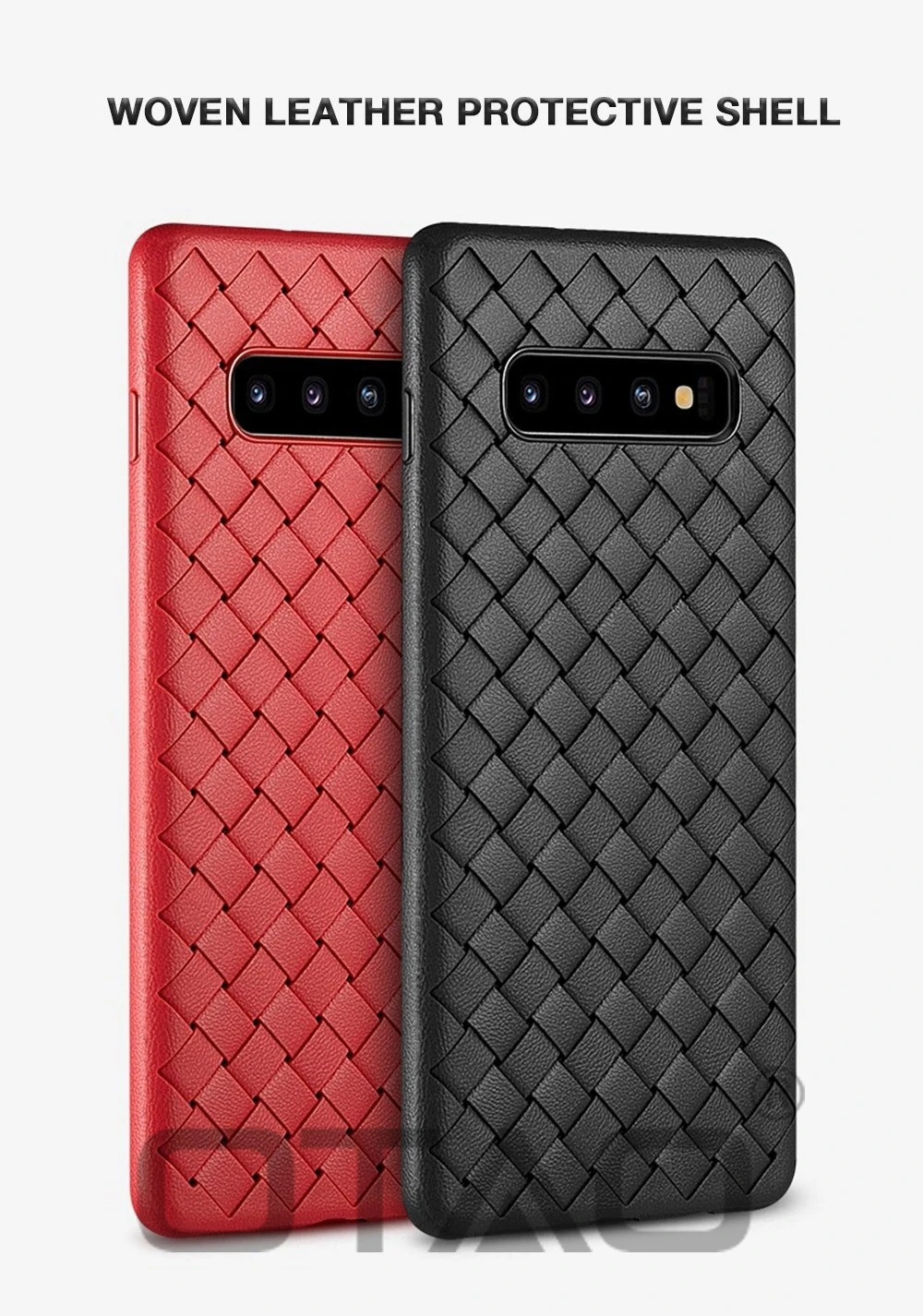 Ультратонкий сетчатый чехол для телефона OTAO для samsung Galaxy S9 S10 Plus S10 Lite Note 9, мягкий чехол s, кожаный чехол с тканым узором