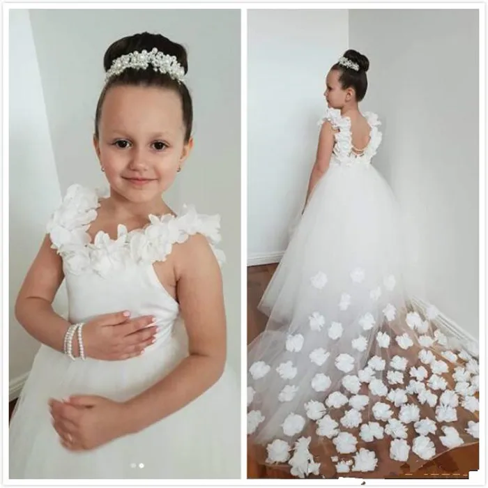 

Новое поступление, платье маленькой принцессы для конкурса, платье ручной работы с цветочным рисунком и открытой спиной для девочек на свадьбу, на заказ