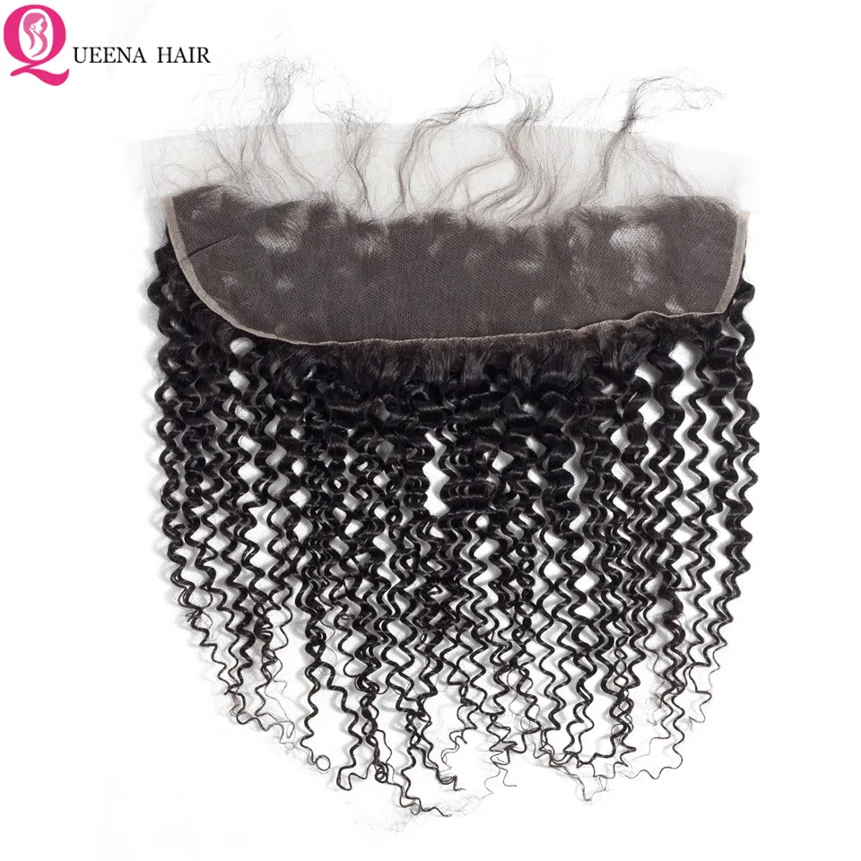 Бразильские кудрявые пучки волос класса 8А с фронтальной застежкой 13х4 Remy