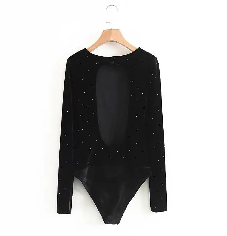 Мода Велюр Fit Romper Средства ухода за кожей сиамские сексуальная спинки Для женщин