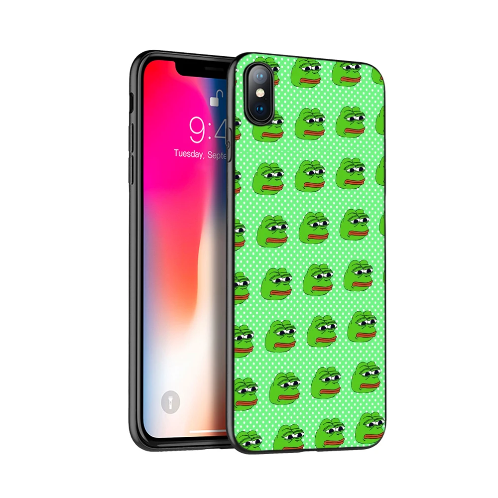 18387 Черный чехол ТПУ для iphone 5 5s se 6 6s 7 8 plus x 10 силиконовый чехол для iphone XR XS 11 pro MAX чехол Забавный лягушка мем животное - Цвет: 18387