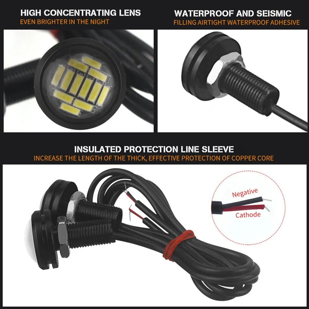 1 шт. DC 12V орлиный глаз светодиодный светильник 4014 12SMD 23 мм дневного света DRL