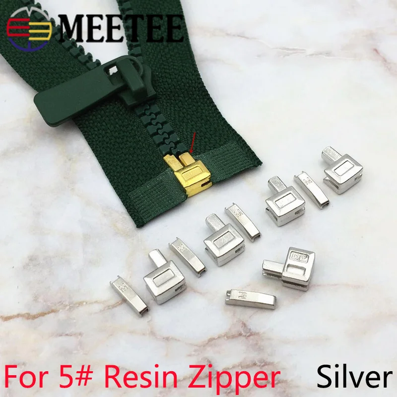 Meetee 10 шт. 3#5# нейлоновая Смола молния один открытый Слайдер Молния Разъем ремонт аксессуар вставка коробка контактный фиксатор Замена Комплект