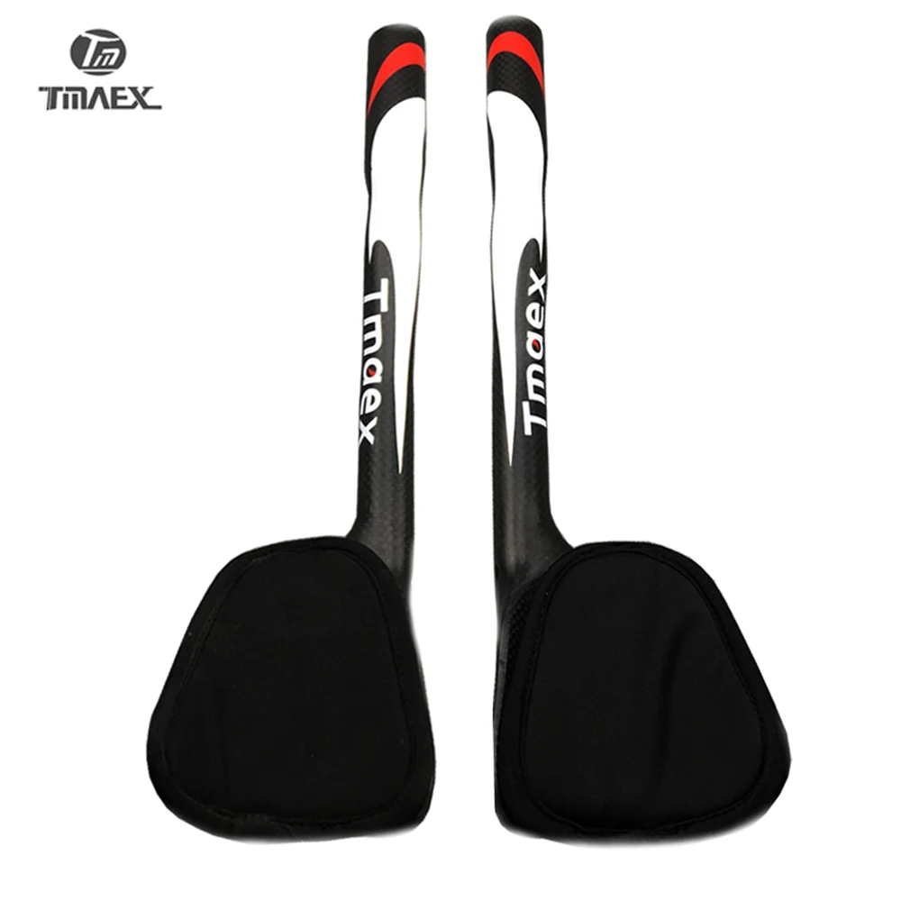 

TMAEX Cycling Full Carbon Fiber Road Bicycle Handlebar Highway Rest Carbon Handlebar TT Bike Handle Bars Trial TT Bar Red