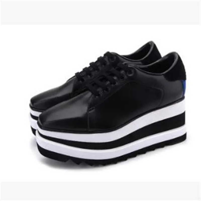 Кроссовки на плоской платформе; женская обувь; Повседневная обувь; zapatos mujer; Эспадрильи на толстой подошве с квадратным носком; Брендовая женская обувь; tenis feminino - Цвет: as pic