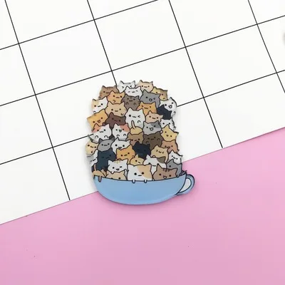 FFFPIN Cartoon Brooch Giraffe Rabbit Cat Dog Pins Animal Badges Women Girl Japan Harajuku Jewelry Backpack Accessories Ornament - Окраска металла: Model A