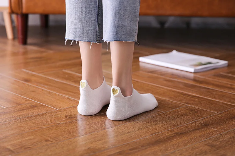Fashion Socks Woman New Spring 1 Pair Ankle Socks Girls Cotton Color Novelty Women Fashion Cute Heart Casual Socks Lady
