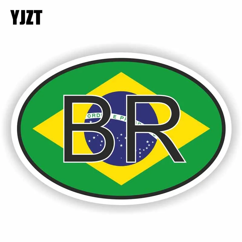 YJZT 13,5 см * 9 см, Светоотражающая наклейка для Бразилии, с индивидуальным кодом для страны, фотография 6-0264