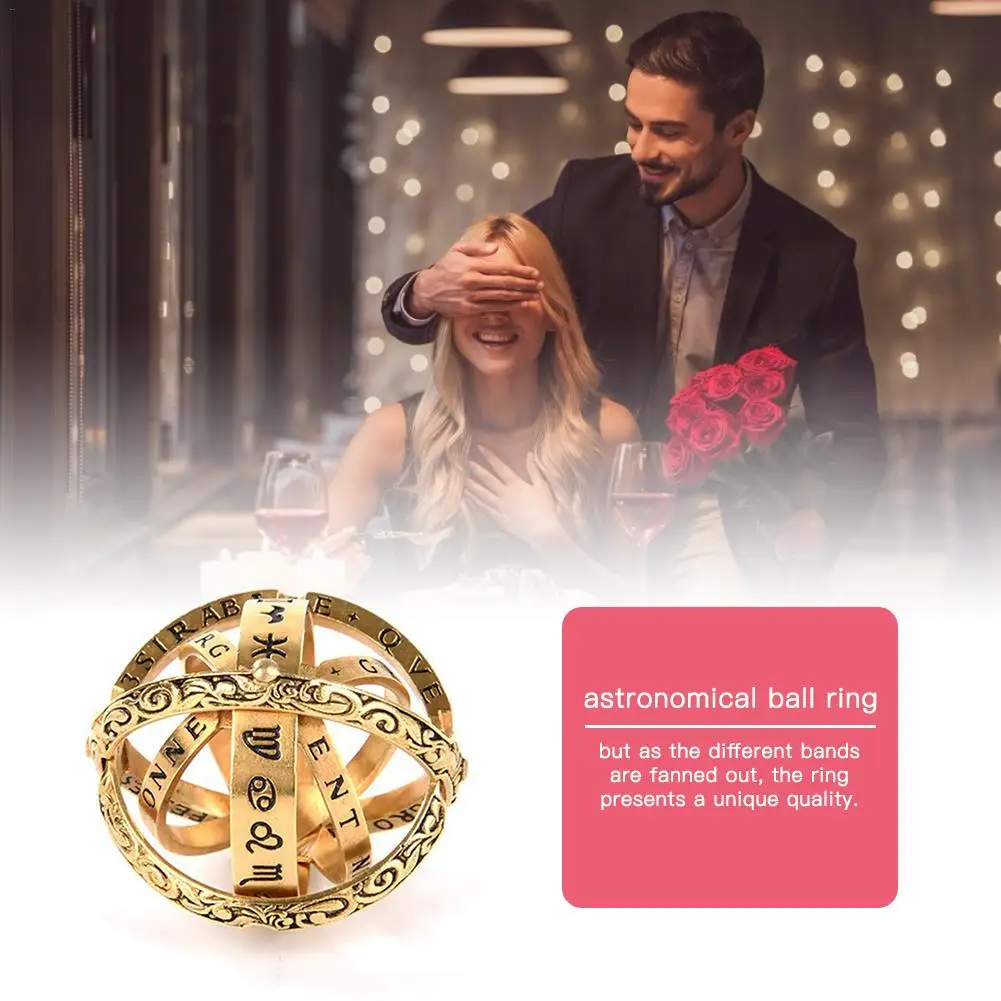 Позолоченное складное кольцо астрономическая сфера шар космический палец пара