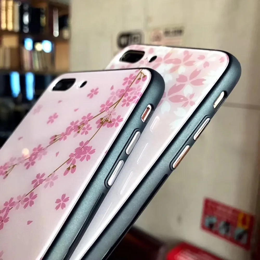 ZMASI фиолетовый-ray Цветочные Стекло Чехлы для iPhone X XR XS Max случае принципиально 7 6S 6 8