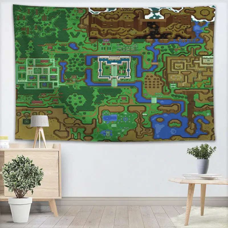 Легенда о Zelda карта настенный гобелен украшения для дома настенный лесной гобелен Домашний день рождения украшение, 100x150 см - Цвет: 6