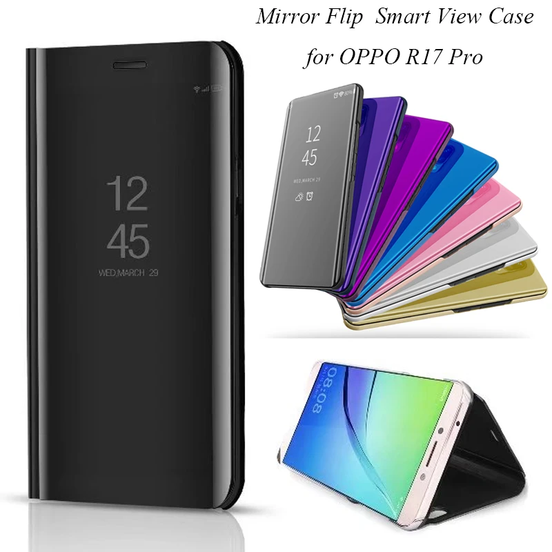 

OPPOR17 Pro Smart Flip Stand Mirror Case For OPPO R17 Pro Case R17Pro Clear View PU Leather Cover For OPPO R17 Pro Case Cover