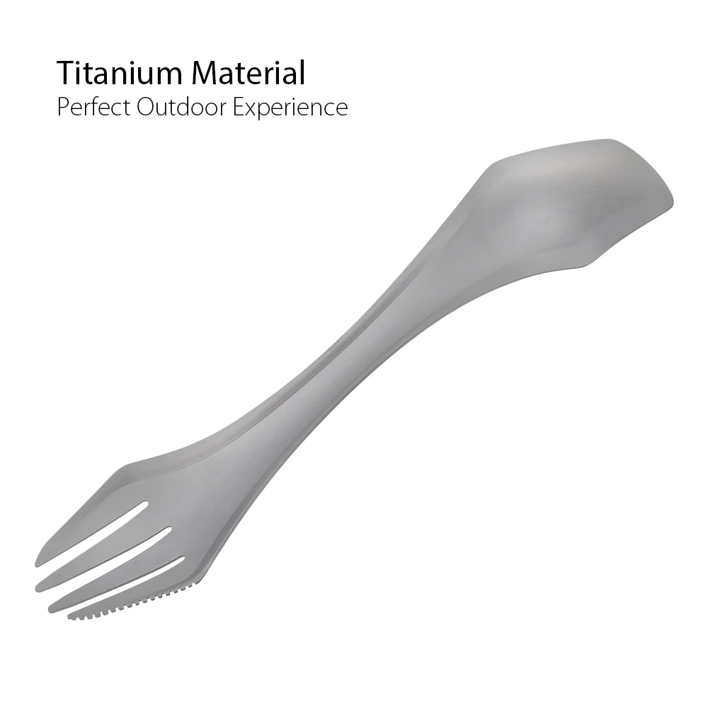 TOMSHOO Spork 2 в 1 титановая Спортивная портативная наружная столовая посуда для