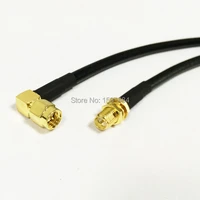 10pcs new rp sma female jack switch sma male plug right angle convertor pigtail cable rg58 wholesale 50cm 20