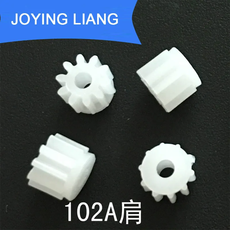 

102A Shoulder Module 0.5 10 Teeth 2mm Shaft Tight Pom Plastic Gear Toy Model Gear (5000pcs/lot)