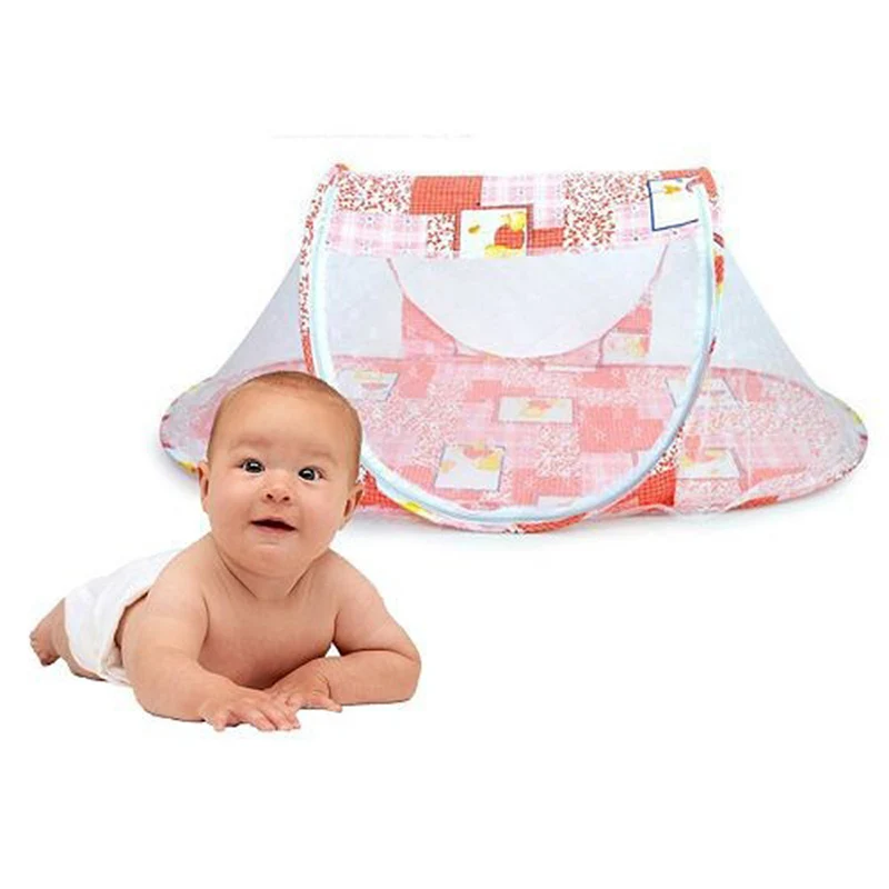 

Summer Tent For Children Baby Infant Polyester Mesh Crib Netting Portable New Born Bed Cribs Folding Net Cushion Mattress T0143