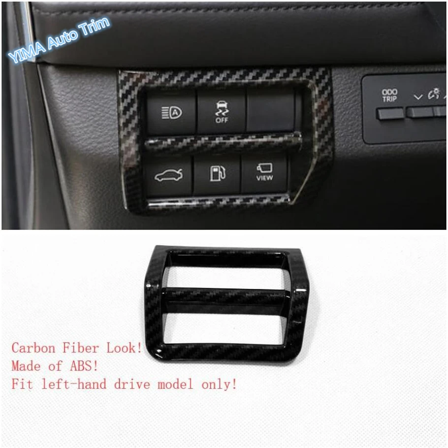 

Car Styling Head Lights Lamp Switch Button Frame Cover Trim ABS Fit For Toyota Avalon 2019 2020 2021 Matt / Carbon Fiber Look