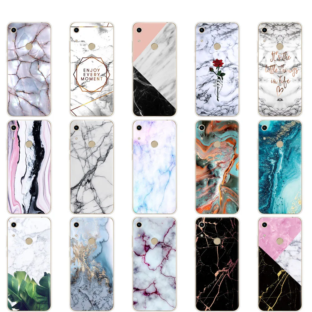 Чехол накладка для Huawei Honor 8A 8S prime 8C 8X 9x premium lite 10 i play Y5 Y6 Y7 Y9 2019 pro Prime marble fashion|Бамперы|