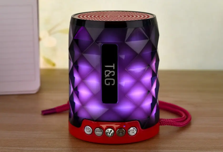 T& G 155 Мини Bluetooth динамик Алмазный портативный светодиодный светильник Открытый Беспроводной громкий динамик Поддержка громкой связи Вызов TF карта USB диск
