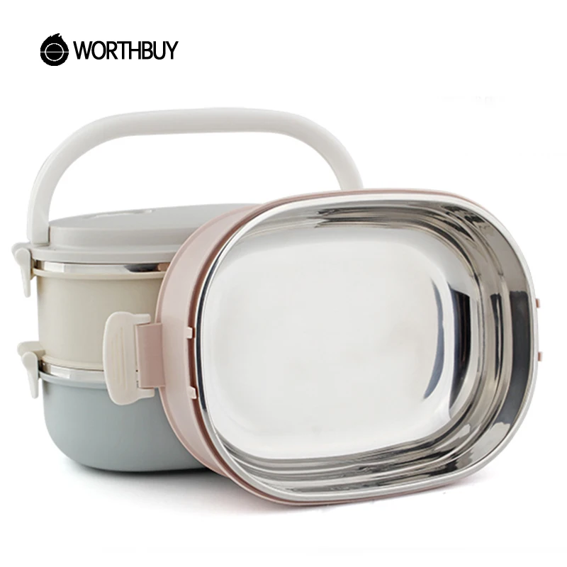 WORTHBUY 3 Layers 304 Stainless Steel Japanese Bento Box Kids Portable Outdoor School Picnic Container For Food Lunch Boxs|container for|container