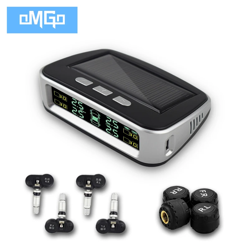 Solar TPMS Car Tire Pressure Alarm Monitor System Display 4 Internal / External Sensor Temperature Warning Digital LCD | Автомобили и